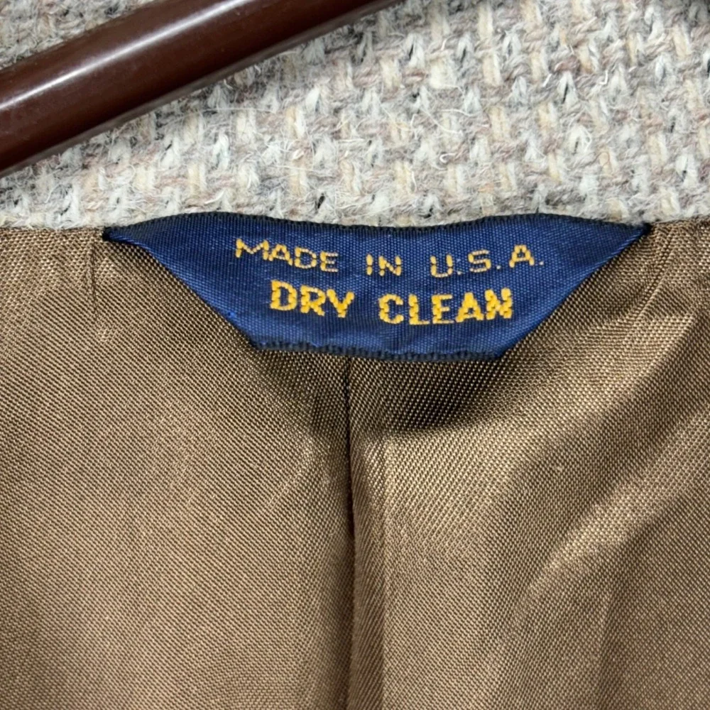 VTG Pendleton Sport Coat Mens 42L Tweed Suede Yoke Elbow Patch Brown Gray USA